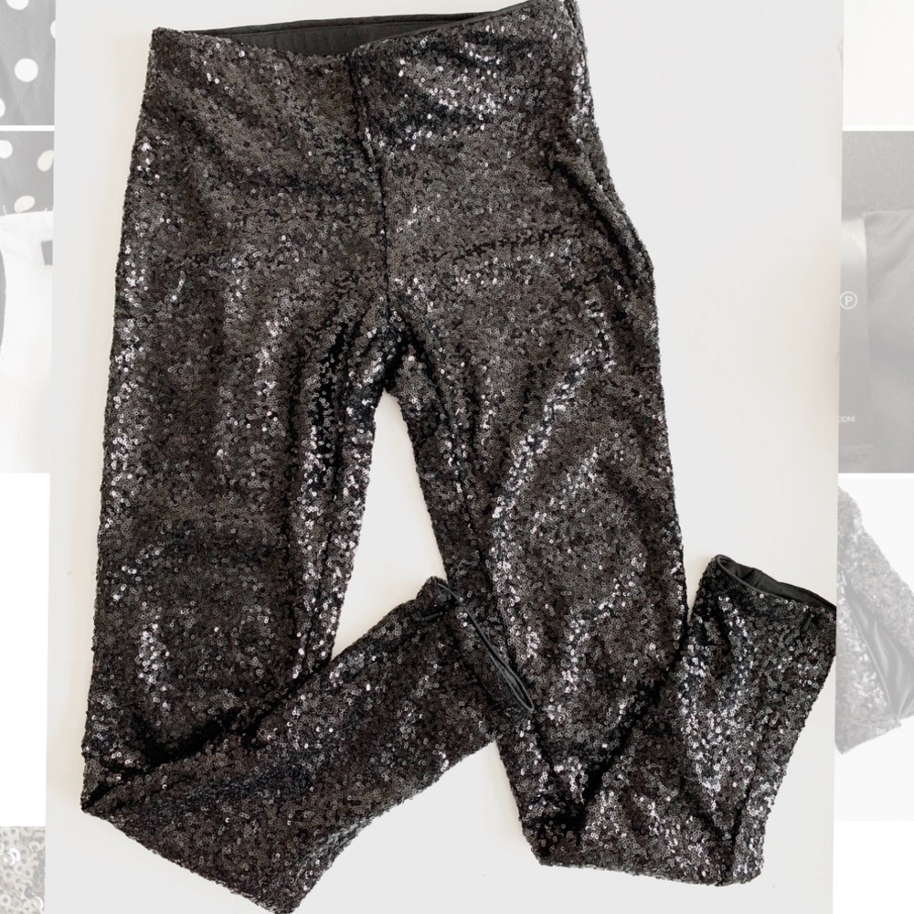 H&M black sequin pants